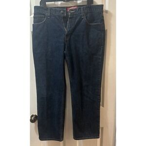Arizona Jeans Men's Size 34x30, Dark Rinse Loose Straight Leg 100% Cotton